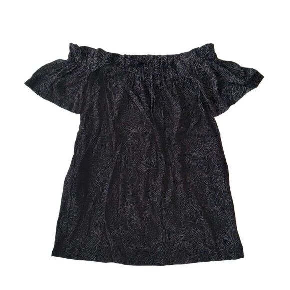 Knot Sisters La Brea Black Polka Dot Off the Shoulder Mini Dress Women's Medium - Picture 1 of 12